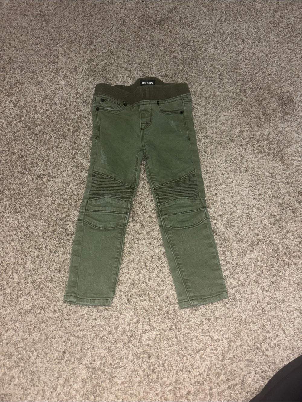 Hudson Jeans Olive Green Kids Moto Jeans